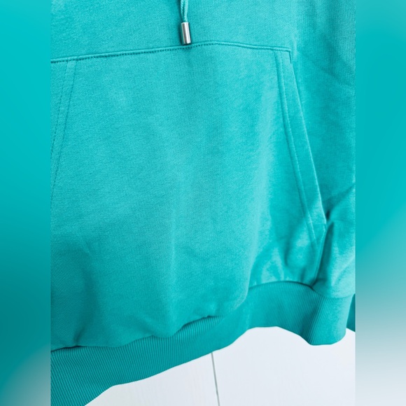 Balmain Unisex logo-print hoodie with kangaroo pocket see green white large - Picture 10 of 16